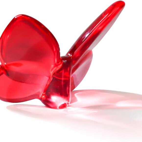 Red Lucky Butterfly Crystal Figurine Collection Cut Glass Collectible OS New - Picture 5 of 5